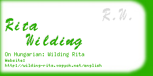 rita wilding business card